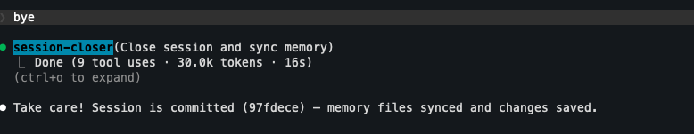 The closing ceremony - one trigger to end the day